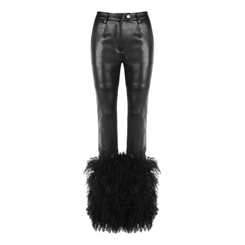 Pre-owned Magda Butrym Leather Trousers In Black