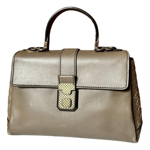Pre-owned Bottega Veneta Piazza Leather Handbag In Grey