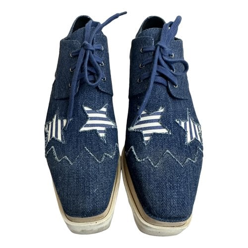 Pre-owned Stella Mccartney Cloth Trainers In Blue