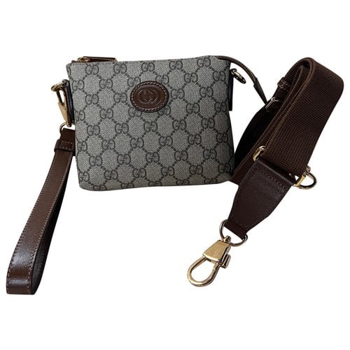 Pre-owned Gucci Leather Bag In Grey