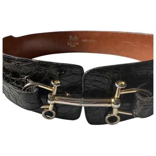 Pre-owned Celine Triomphe Leather Belt In Brown