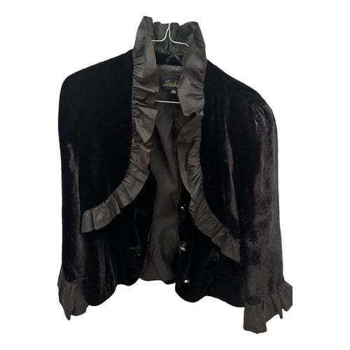 Pre-owned Luisa Spagnoli Velvet Short Vest In Black