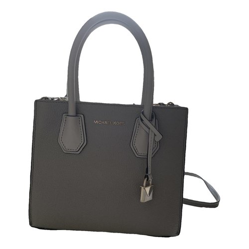Pre-owned Michael Kors Mercer Leather Tote In Grey