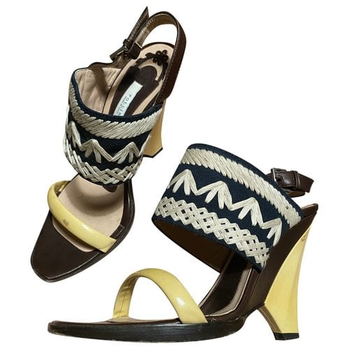 Pre-owned Pollini Leather Sandal In Multicolour