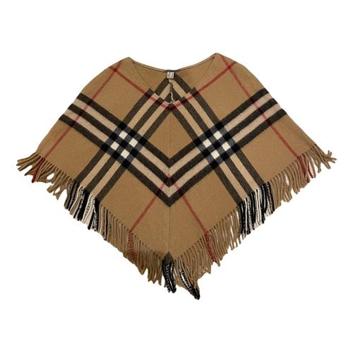 Pre-owned Burberry Cashmere Poncho In Beige