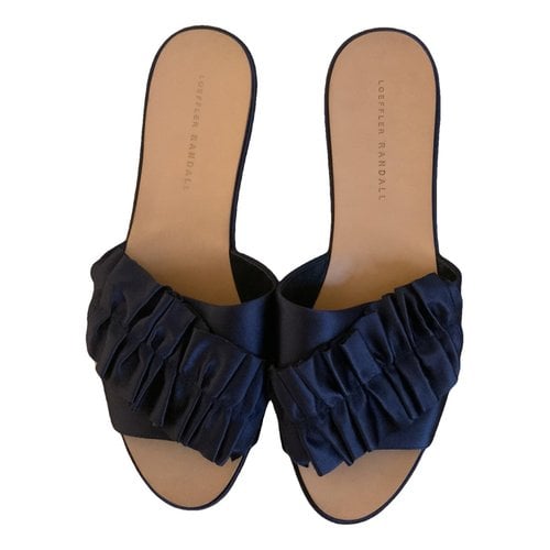 Pre-owned Loeffler Randall Cloth Mules & Clogs In Navy