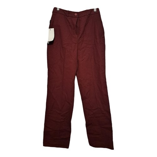Pre-owned Lacoste Straight Jeans In Burgundy