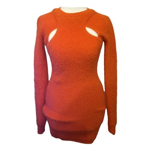 Pre-owned Isabel Marant Wool Mini Dress In Orange