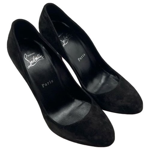Pre-owned Christian Louboutin Velvet Heels In Black