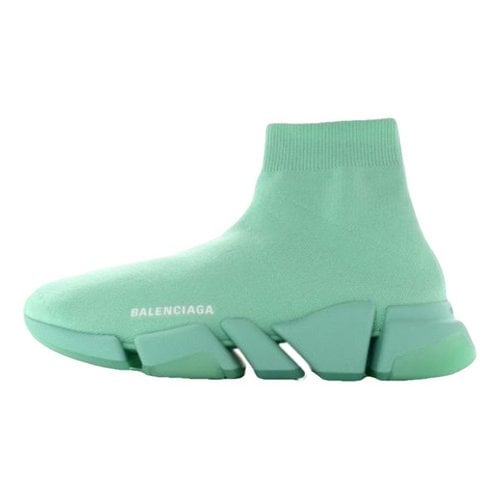 Pre-owned Balenciaga Speed Trainers In Green