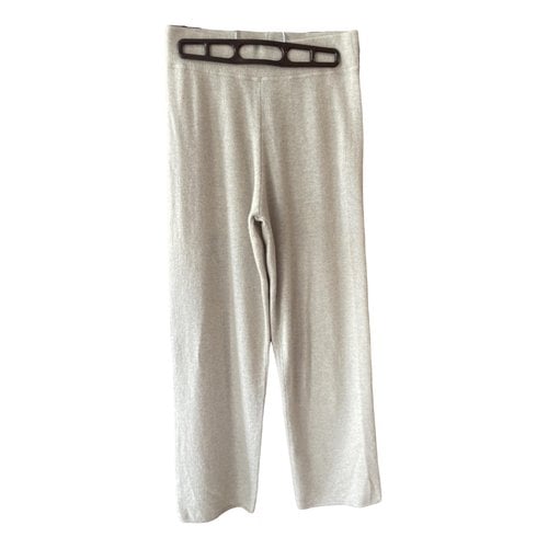 Pre-owned Le Kasha Cashmere Straight Pants In Beige