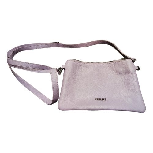 Pre-owned Femme Leather Crossbody Bag In Purple
