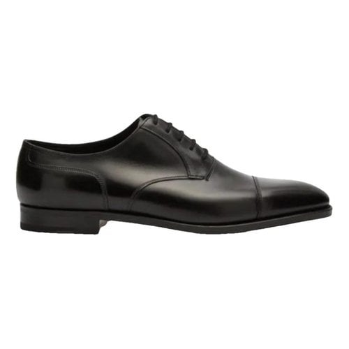 Pre-owned John Lobb Leather Flats In Black