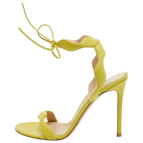 Pre-owned Gianvito Rossi Patent Leather Sandal In Green