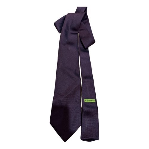 Pre-owned Bvlgari Silk Tie In Purple