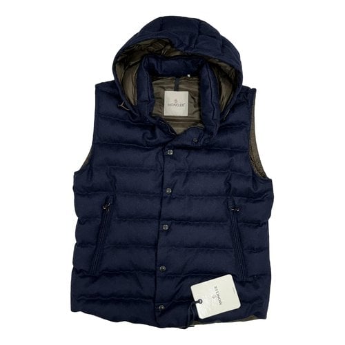 Pre-owned Moncler Sleeveless Wool Vest In Blue