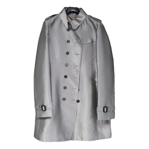 Pre-owned Burberry Trench Coat In Silver