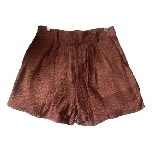 Pre-owned Savannah Morrow Silk Shorts In Burgundy
