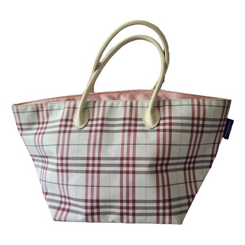 Pre-owned Burberry The Giant Cloth Tote In Pink