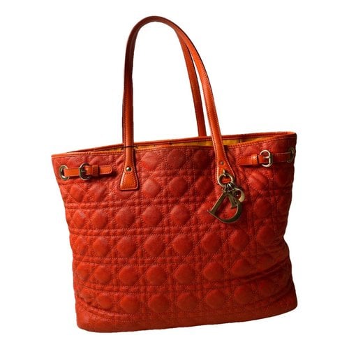 Pre-owned Dior Panarea Cloth Handbag In Orange