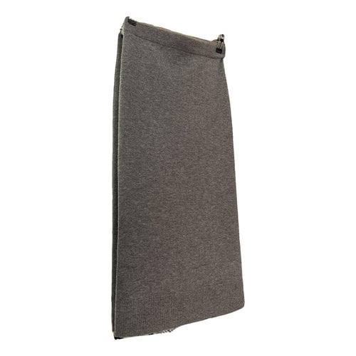 Pre-owned Sandro Cashmere Mid-length Skirt In Grey