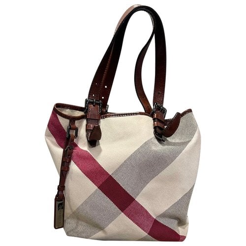 Pre-owned Burberry The Giant Patent Leather Tote In Multicolour