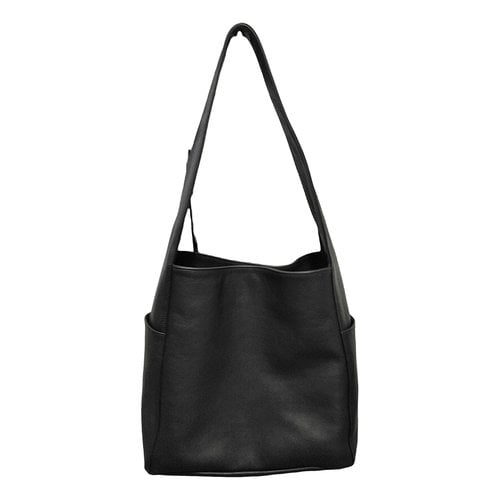Pre-owned Eileen Fisher Leather Handbag In Black