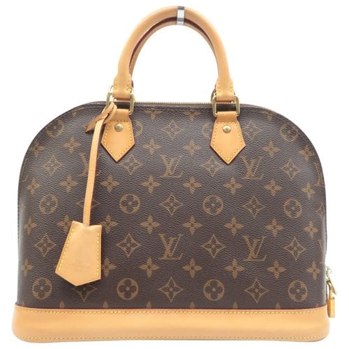 Pre-owned Louis Vuitton Alma Leather Tote In Brown