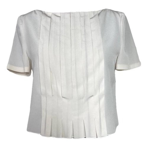Pre-owned Kiton Silk Blouse In White