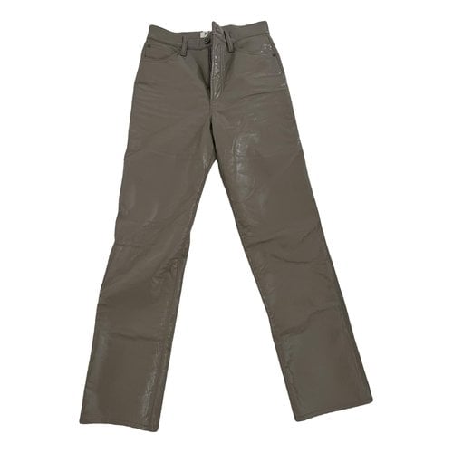 Pre-owned Agolde Straight Pants In Beige