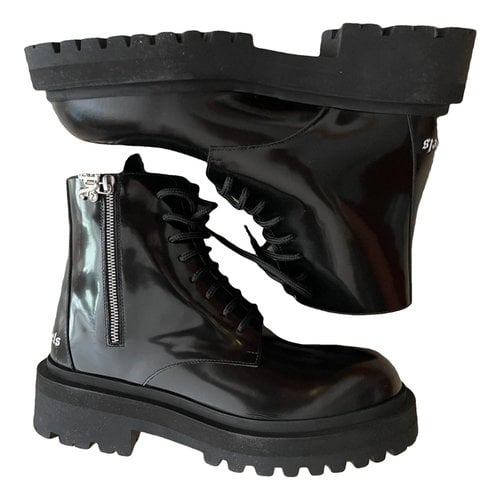 Pre-owned Palm Angels Leather Boots In Black