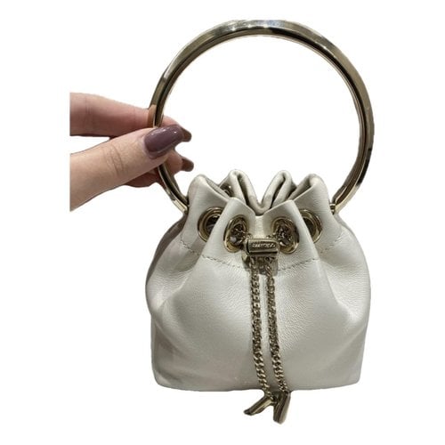 Pre-owned Jimmy Choo Bon Leather Handbag In White