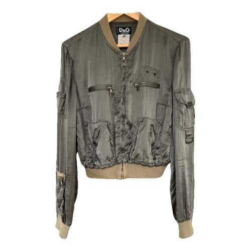 Pre-owned D&g Silk Jacket In Khaki