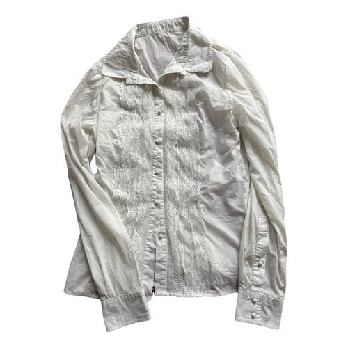 Pre-owned Valentino Silk Shirt In White
