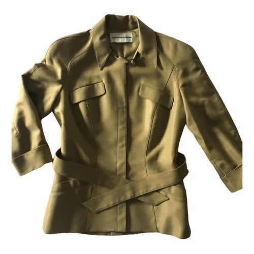 Pre-owned Mugler Wool Suit Jacket In Gold