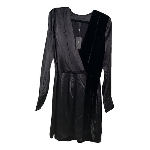 Pre-owned Rag & Bone Silk Mini Dress In Black