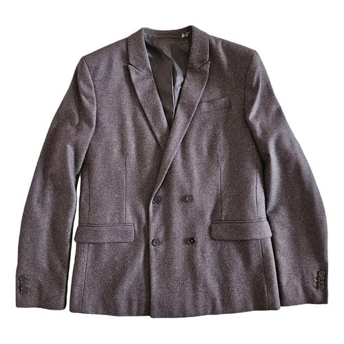 Pre-owned Blk Dnm Wool Vest In Grey