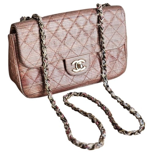 Pre-owned Chanel Leather Crossbody Bag In Gold