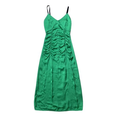 Pre-owned Helmut Lang Silk Mid-length Dress In Green