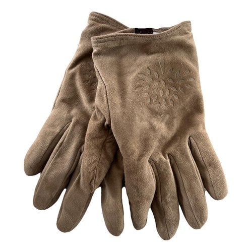 Pre-owned Mulberry Leather Gloves In Beige