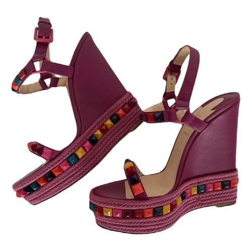Pre-owned Christian Louboutin Cataclou Patent Leather Sandal In Purple