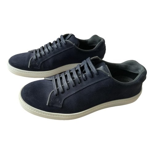 Pre-owned Church's Leather Low Trainers In Blue