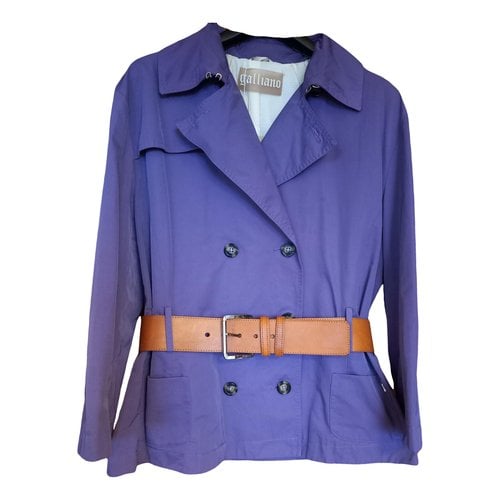 Pre-owned John Galliano Trench Coat In Purple