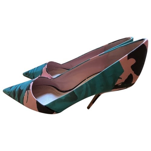 Pre-owned Dior Cloth Heels In Green