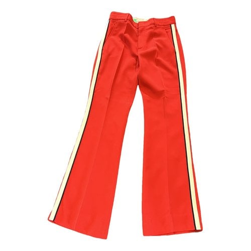 Pre-owned Gucci Straight Pants In Red
