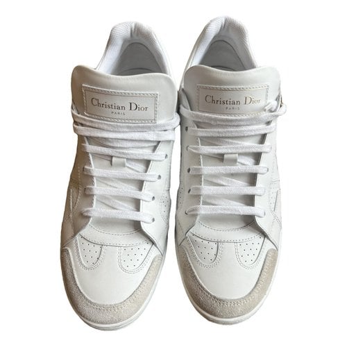 Pre-owned Dior Star Leather Trainers In White
