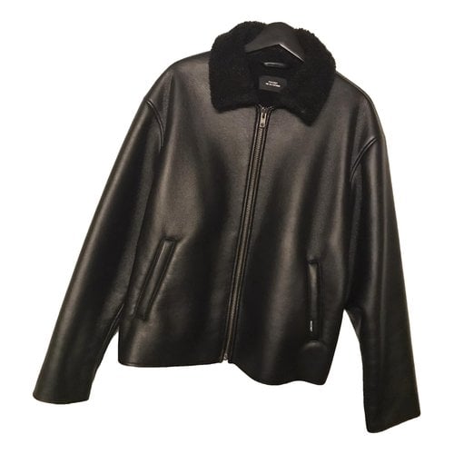 Pre-owned Paccbet Vegan Leather Jacket In Black