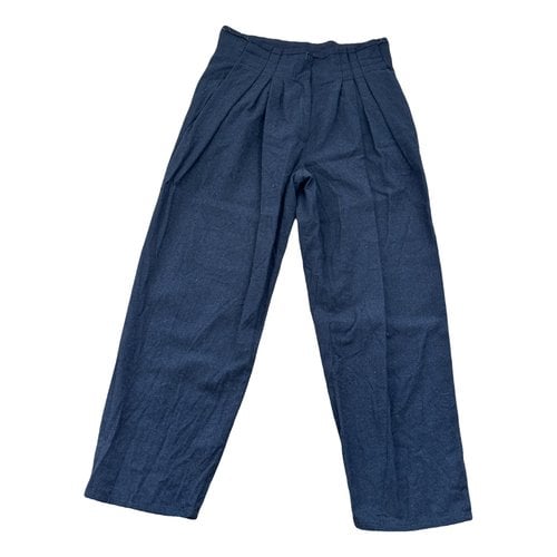 Pre-owned Lanvin Wool Carot Pants In Anthracite