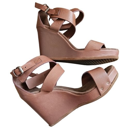 Pre-owned Brunello Cucinelli Leather Sandal In Camel