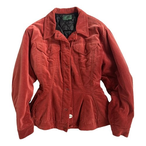 Pre-owned Jean Paul Gaultier Velvet Short Vest In Red